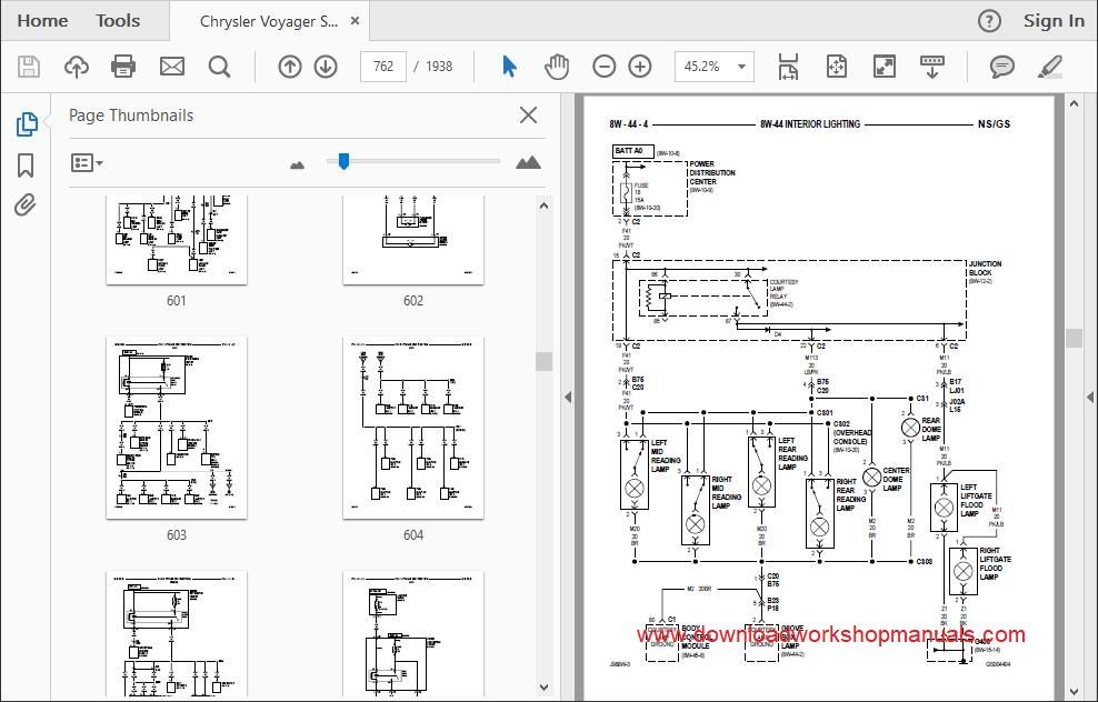 Chrysler Voyager Wiring diagrams Download